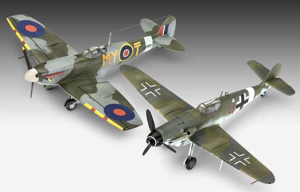 Revell 63710 Bf109G-10 & Spitfire Mk.V Aircraft Kits Combat Model Set 1/72