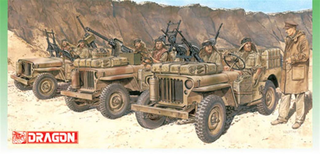 Dragon Models 1/35 D6931 Three SAS 1/4-Ton 4x4 Jeeps with Commander and Crew