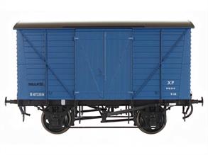 Model of the Insulated version of the standard British Railways covered box van design with unventilated ends and internal insulation for the carriage of frozen meat, using solid CO2 as a refrigerant. These wagons were painted in a distinctive livery to ensure easy identification, wagon B872150 is modelled in the blue livery.