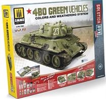 Solution Box Mini 4BO Russian Green Vehicles offers you everything you need to paint and weather your models of WWII Soviet Army vehicles. You will not only find the accurate colour paints, weathering products, and brushes, we have also included the valuable resource Solution Book - How to Paint 4BO Russian Vehicles as well. This complete 52-page guide with step-by-step tutorials in four languages (English, Spanish, French, and German) explains how to apply the different colours and effects common to Red Army vehicles painted in a monotone scheme of 4BO. SOLUTION BOOK is a simple and basic guide intended to help any modeller easily achieve similar results to those shown in each example. It doesn´t matter if the reader is a novice or a more seasoned and experienced modeller, by following the steps in this guide you will be able to obtain amazing results with the efficient and effective methods shown.