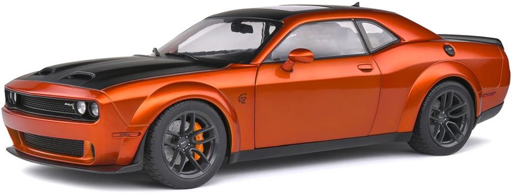 Solido 1/18 1805703 Dodge Challenger SRT Hellcat Redeye Widebody Metallic Orange 2020 Model