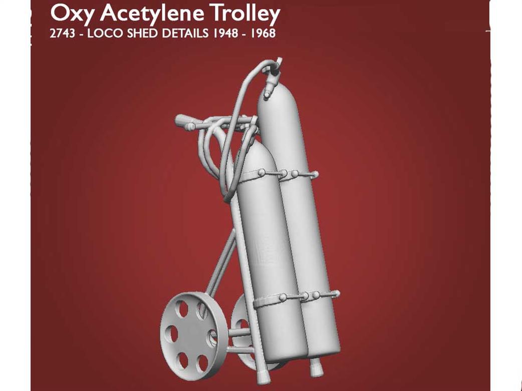 ModelU O Gauge 2743-043 Oxy-Acetylene Trolley with Bottles & Hoses