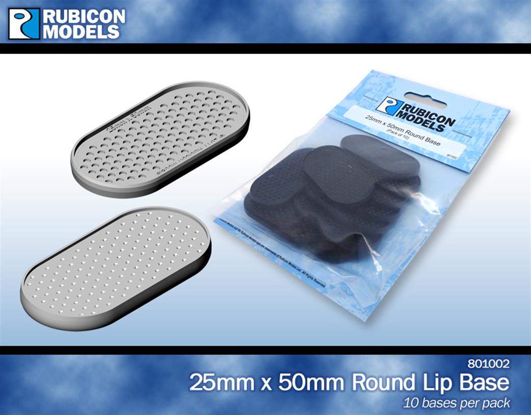 Rubicon Models  801002 Figure Bases 25mm x 50mm Pack Of 10
