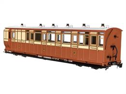 Highly detailed 7mm scale 16.5mm gauge model of Lynton and Barnstaple Railway coach No.16, one of two third class brake coaches and used all-year-round.Model finished in the original Lynton &amp; Barnstaple Railway maroon &amp; cream livery with company crests.