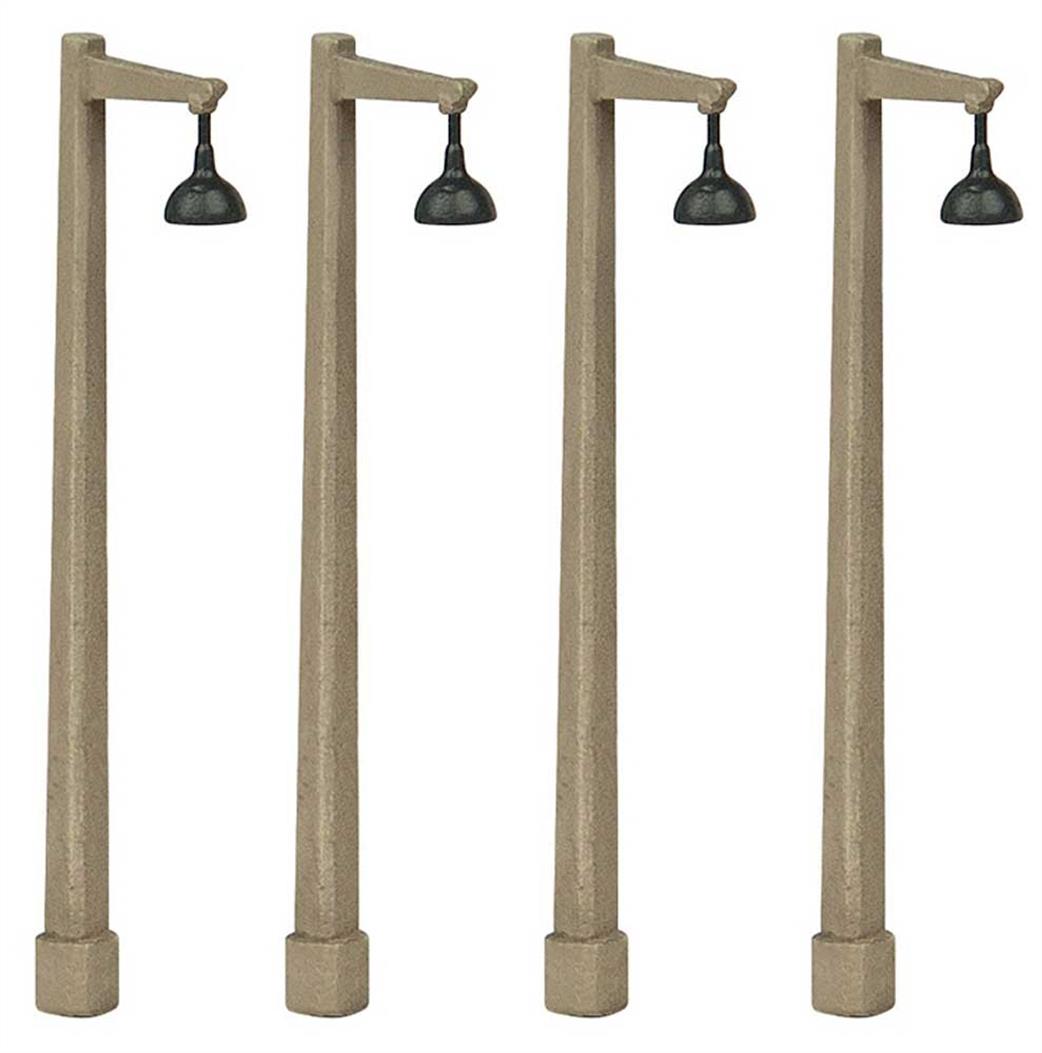 Bachmann OO 44-591 Scenecraft Concrete Lamp Post Single Arm Pack Of 4