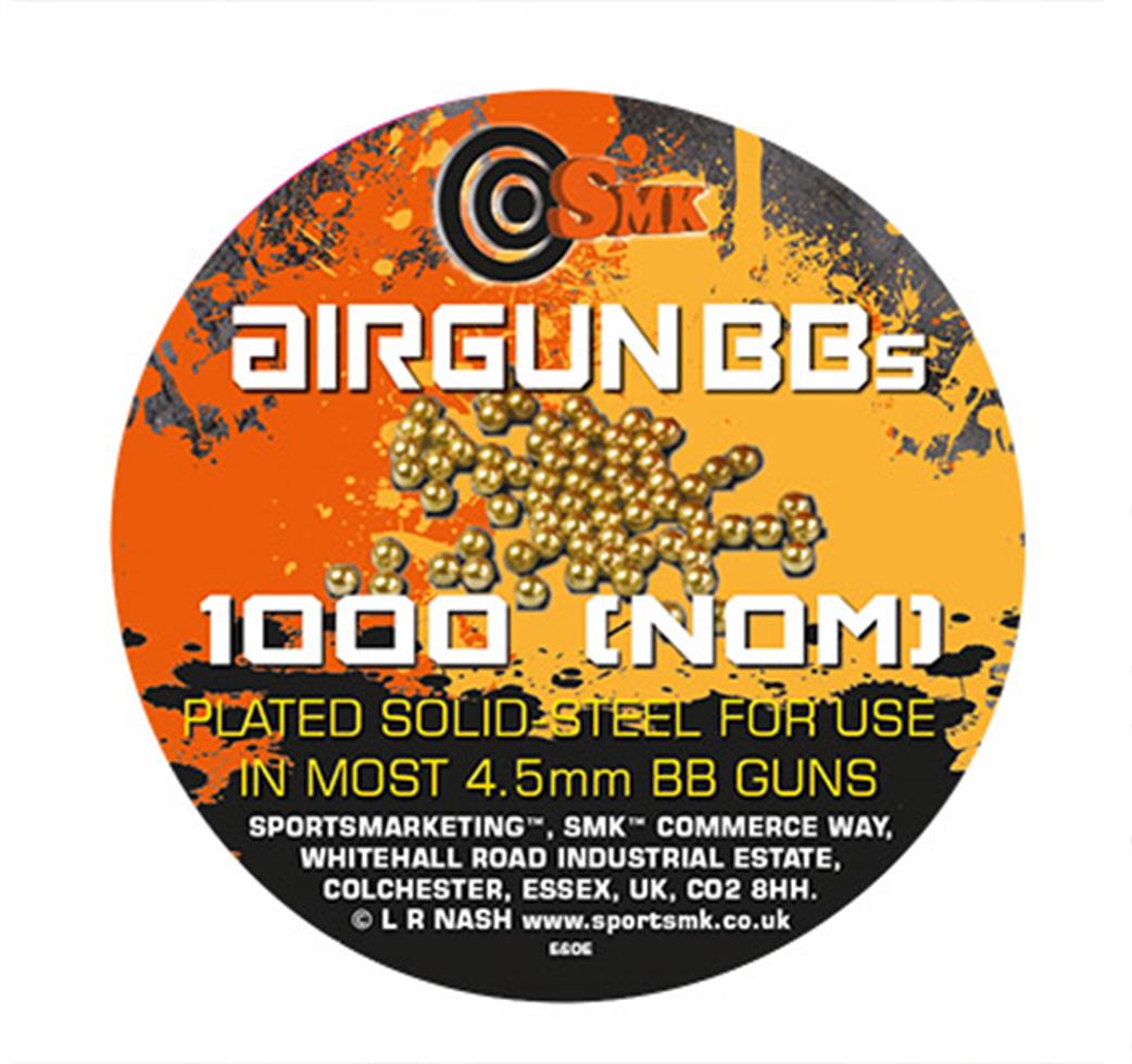 SMK ZGCBB1000 4.5mm (.177) BB Shot Tin of 1000