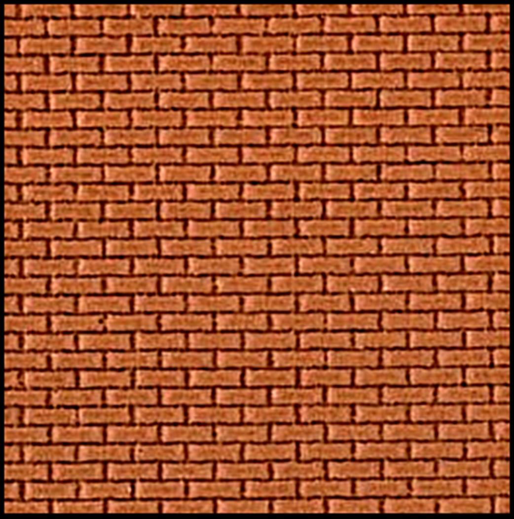 South Eastern Finecast OO FBS401B 4mm Plain Bond Brick Embossed Styrene Sheet Red Brick