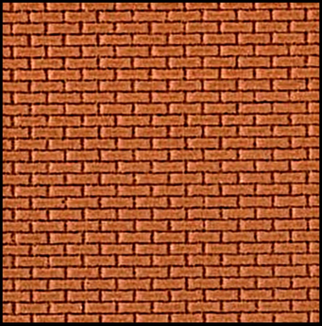 South Eastern Finecast OO FBS401B 4mm Plain Bond Brick Embossed Styrene Sheet Red Brick
