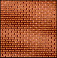 High quality embossed polystyrene sheet with stretcher bond brick pattern, as used in most modern era building construction. The bricks are scaled at 1/76 for OO model railways, but would be suitable for similar scales including 1/72 and 1/87 (HO) scales.Sheet measures 270 x 380mm (approx. 10½ x 15in) Brick Colour Styrene.