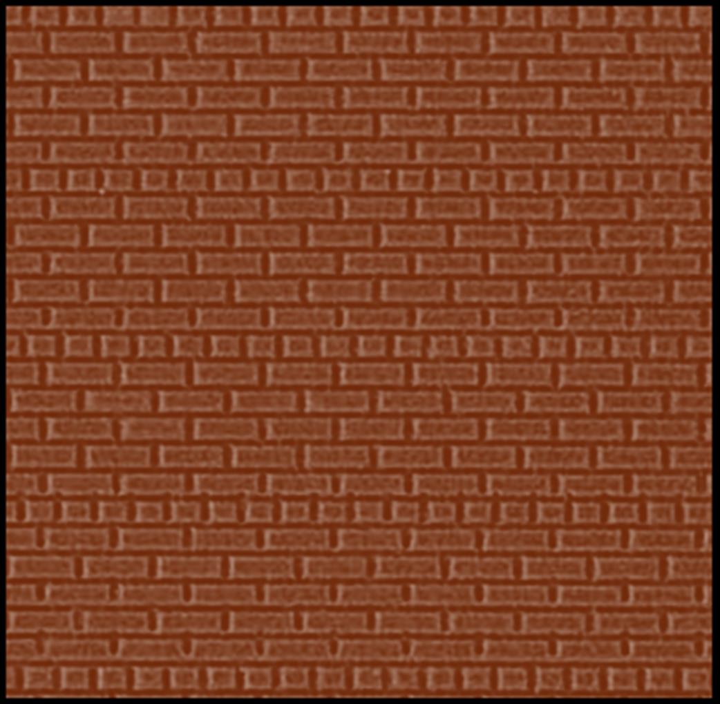 South Eastern Finecast OO FBS414B 4mm Scale American Bond Brick Embossed Styrene Sheet Red Brick