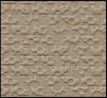 High quality embossed polystyrene sheet in Textured Concrete Block. The bricks are scaled at 1/76 for OO model railways, but would be suitable for similar scales including 1/72 and 1/87 (HO) scales.Sheet measures 270 x 380mm (approx. 10½ x 15in) matt white styrene.