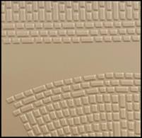 High quality embossed polystyrene sheet with fan pattern of stone setts, as seen in decorative road surface paving and often around historic Victorian and Edwardian era civic buidlings. Plain and herring-bone paving layout sections are also supplied for edging etc.Sheets are a nominal 270 x 380mm (approx. 10ï¿½ x 15in) in white styrene.Supplied in Matt White Sheet which requires finishing.