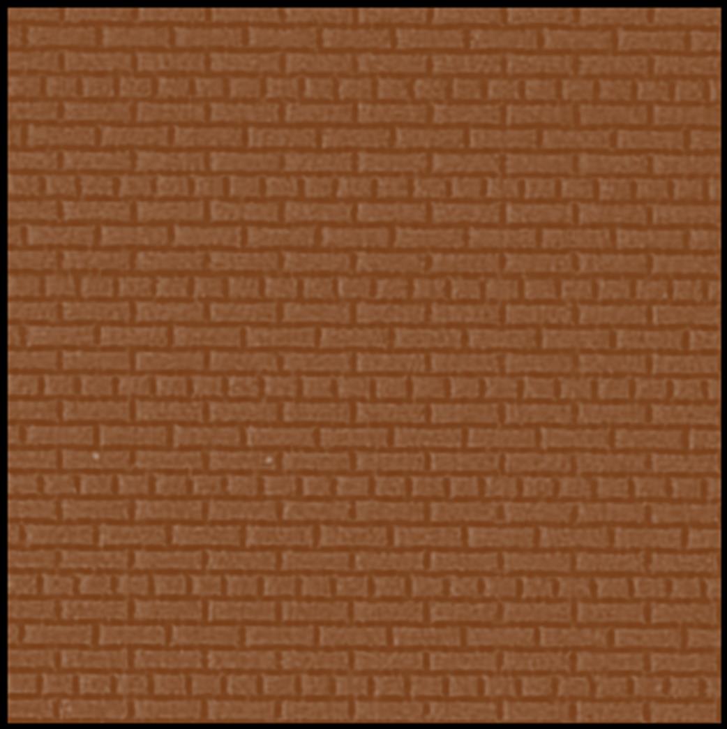 South Eastern Finecast OO FBS423B 4mm Scale English Garden Wall Bond Embossed Styrene Sheet Red Brick