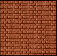 High quality embossed polystyrene sheet with English bond brick pattern, used in many historic buildings. The bricks are scaled at 1/43 for O gauge model railways, but would be suitable for similar scales including 1/48 and 1/50.Sheet measures 270 x 380mm (approx. 10Â½ x 15in) matt white styrene.