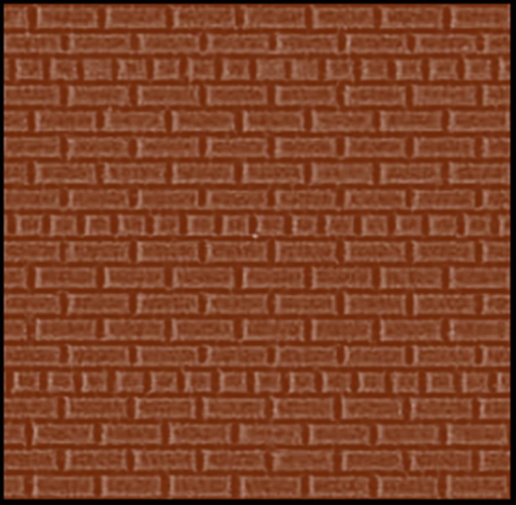 South Eastern Finecast O Gauge FBS714B 7mm Scale American Bond Brick Wall Embossed Styrene Sheet Brick Red