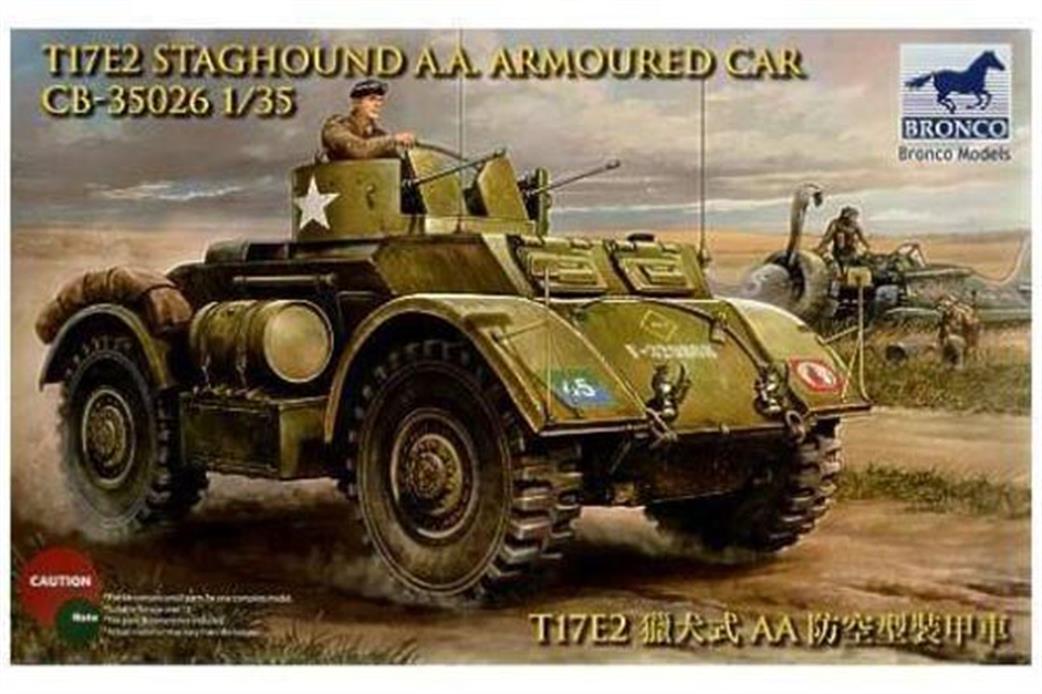 Bronco Models 1/35 CB-35026 British WW2 Staghound T17E2 AA Armoured Car Kit