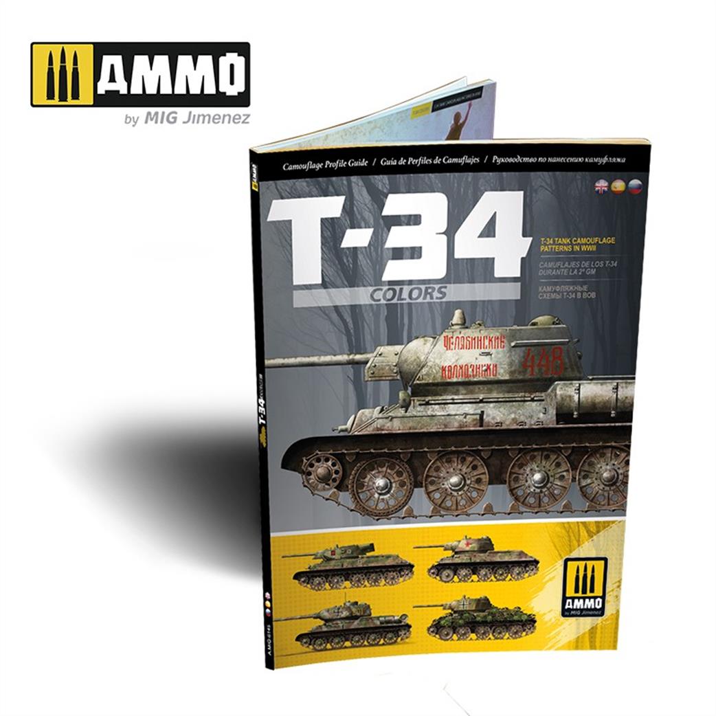 Ammo of Mig Jimenez  A-MIG-6145 T-34 Colors T-34 Tank Camouflage Patterns in WW2 Profile Guide Book