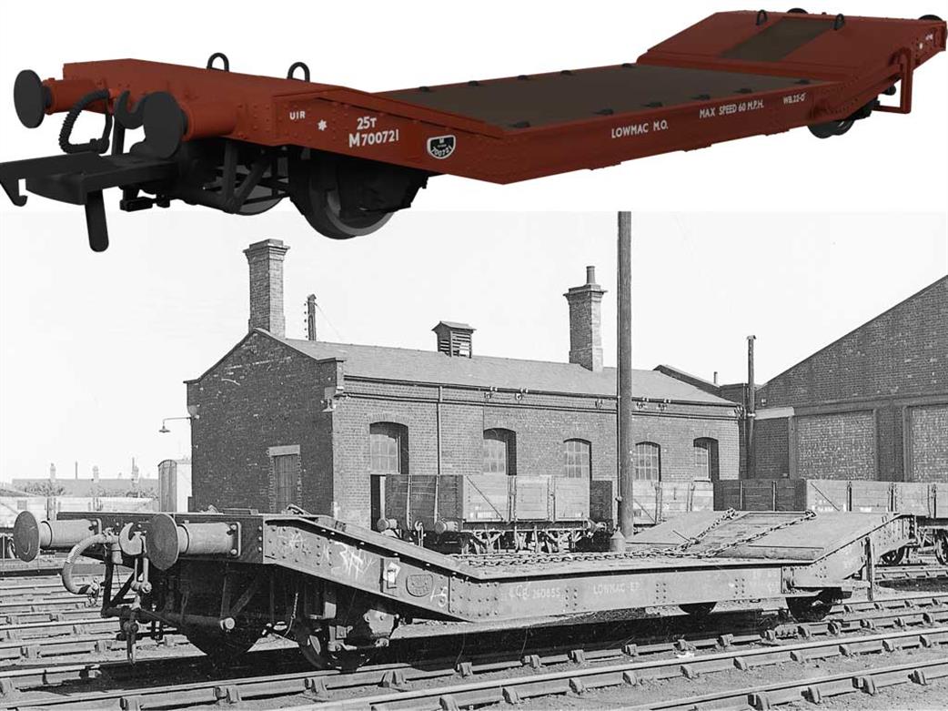 Rapido Trains OO 929005 BR ex-LMS 25T LOWMAC MO Machinery Wagon M700721 BR Bauxite