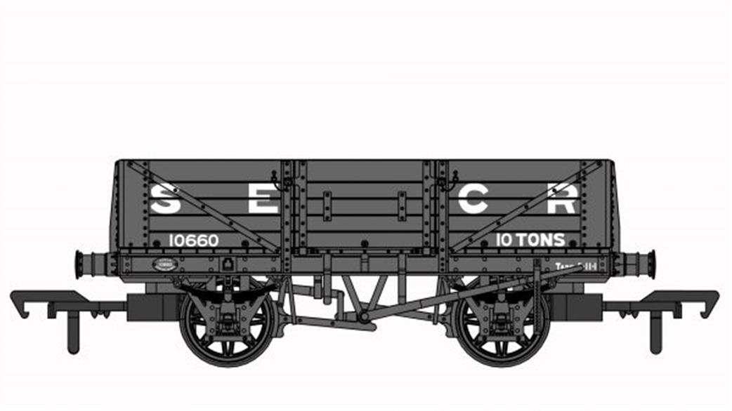 Rapido Trains OO 906012 SECR 5 Plank Open Wagon 10660 SR Dia D1349 SECR Grey