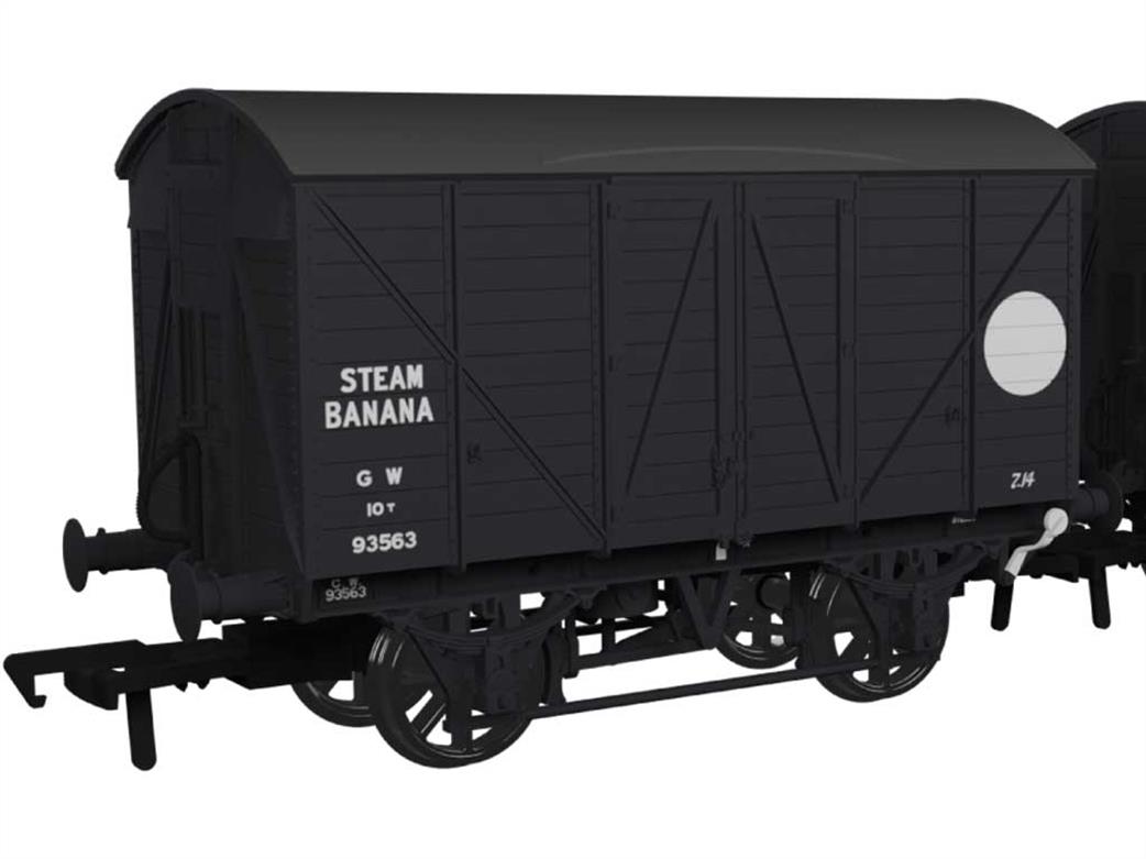 Rapido Trains 944033 GWR 93563 Diagram Y4 Banana Van GWR Goods Grey Post 1942 Lettering OO