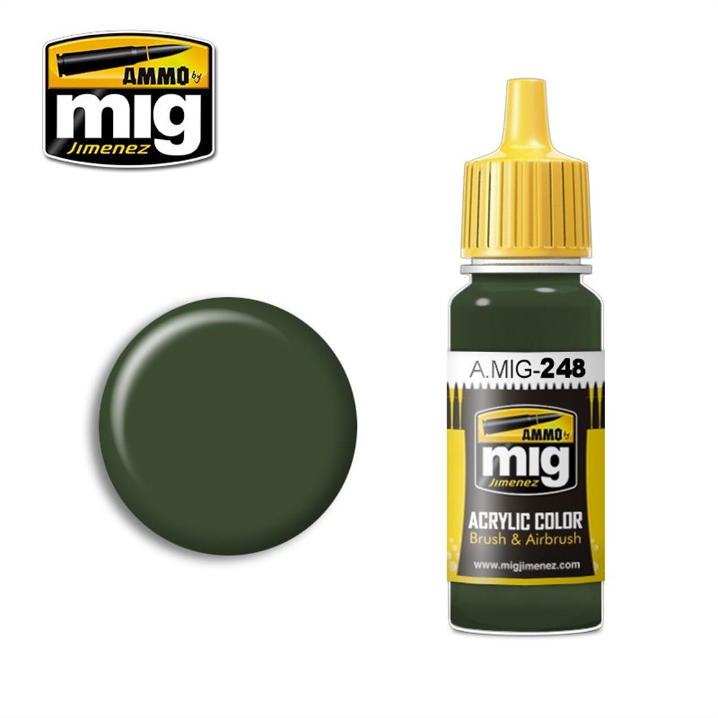 Ammo of Mig Jimenez A.MIG-248 248 RLM 80 Olive Green  17ml Acrylic Color Paint