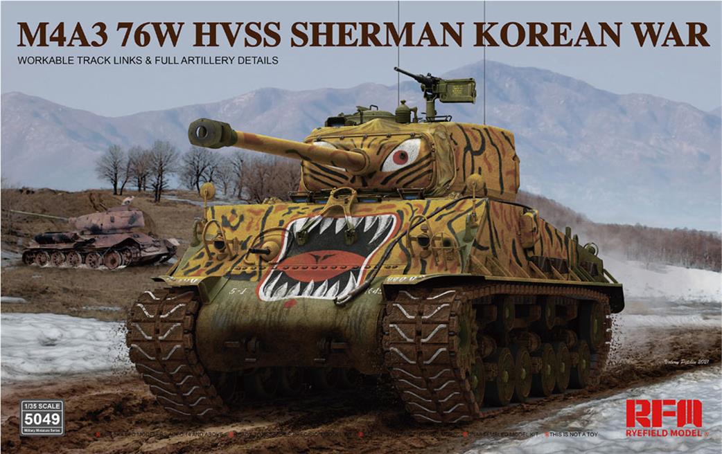 Rye Field Model 1/35 RM5049 M4A3 76w hvss Sherman Korean war