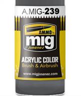 Grey color used on the lower surfaces of most aircraft operated by the USSAF during WWII. This paint is acrylic and formulated for maximum performance both with brush and airbrush, accurately and slightly lightened for scale reduction effect of any kit. Water soluble, odorless, and non-toxic. Shake well before each use. Each jar includes a stainless-steel agitator to facilitate mixture. We recommend A.MIG-2000 Acrylic Thinner for correct thinning. Dries completely in 24 hours.