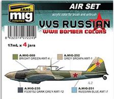 High quality acrylic paint set includes all 4 colors used to accurately apply the camouflage of bombers and ground-attack aircraft of the Soviet Air Force during World War II. With these references, you can accurately depict aircraft such as the Il-4, the Pe-2 and, of course the iconic Il-2 Sturmovik.