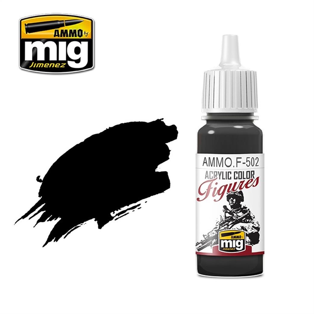 Ammo of Mig Jimenez  Ammo.F-502 Outlining Black 17ml Acrylic Color Figures Paint
