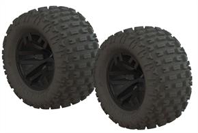 These high-quality dBoots Fortress MT tires, mounted on ARRMA wheels, are direct replacements for your kit items.