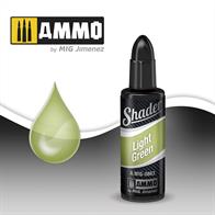 Light green acrylic based paint specially formulated to apply shadows with the airbrush. 10mL jarThe AMMO SHADERS are a new type of product designed to create a variety of effects on all types of models in a simple and fast way. The transparent and ultra-fine paint allows all skill level of modelers to apply stunningly realistic effects that seemed impossible before.