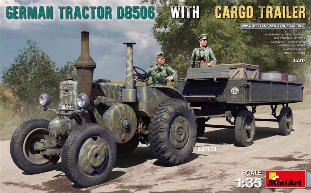 MiniArt 1/35 35317 German Tractor D8506 with Cargo Trailer Plastic Kit