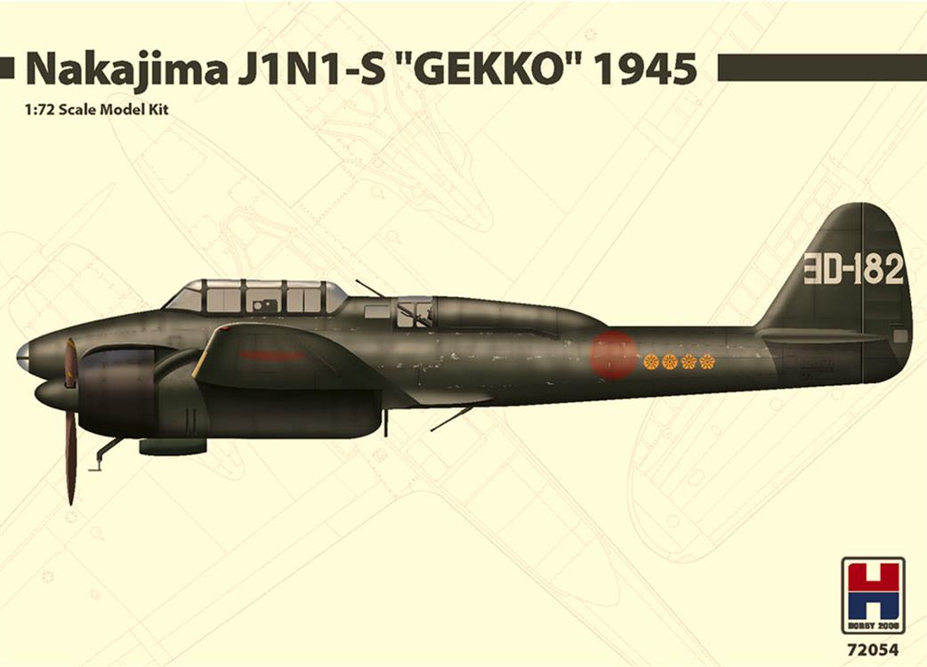 Hobby 2000 1/72 72054 Japanese Nakajima J1N1-S GEKKO Plastic kit