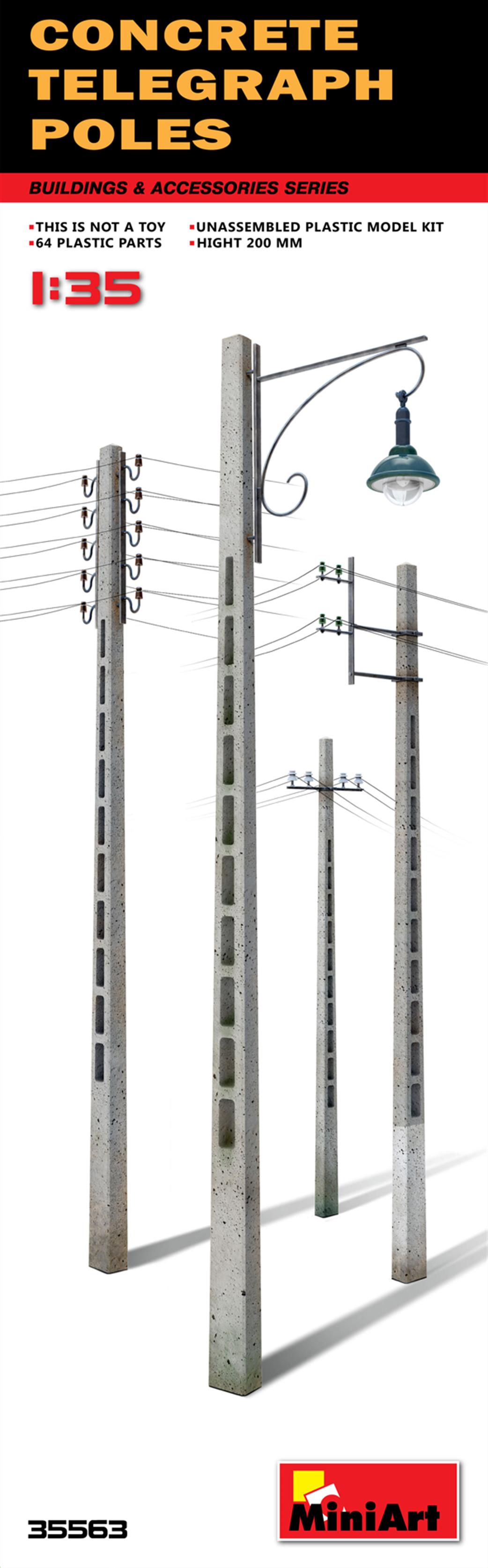 MiniArt 1/35 35563 Concrete Telegraph Poles
