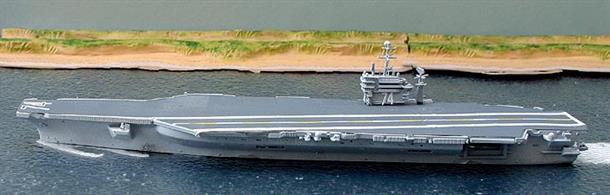 USS John C. Stennis CVN-74 a nuclear powered aircraft carrier of the United States Navy modelled in 1/1250 scale by CM Miniaturen, CM-P1035.