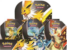 You will be sent one tin at random unless otherwise specified.In each tin you will find: 4 * Pokemon boosters1 * 1 of 3 foils (either Leafeon-GX, Glaceon-GX or Sylveon-GX)