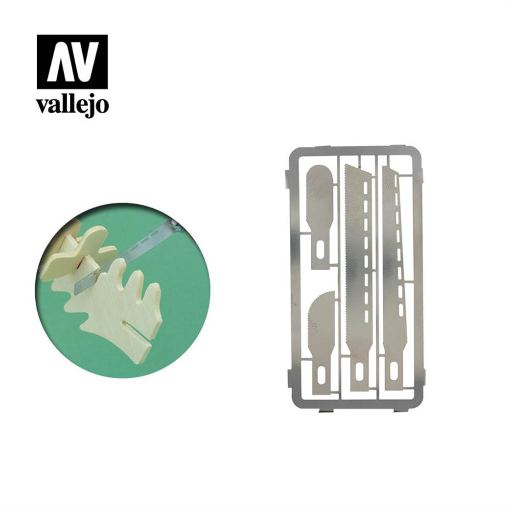 Vallejo  T06009 Mini Saw Blades x 4 Fit Number 1 handle