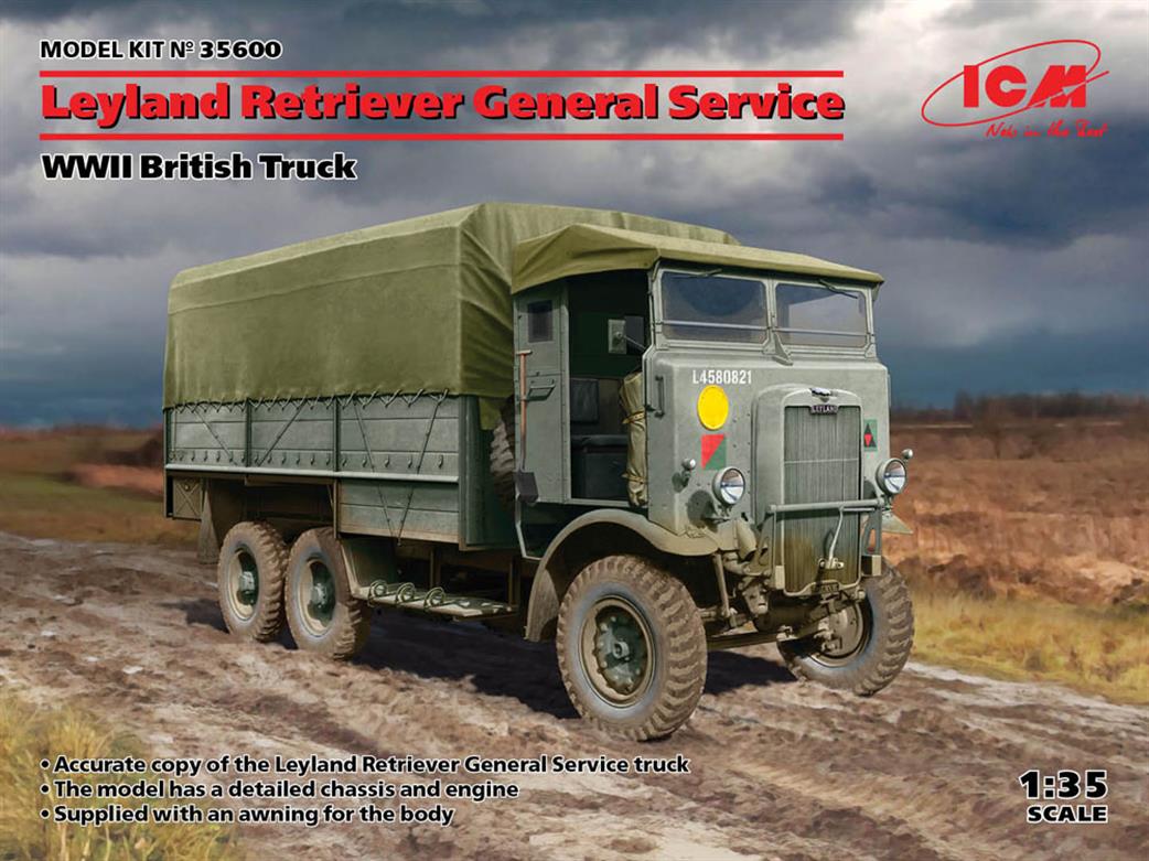 ICM 1/35th 35600 Leyland Retriever General Service WW2 British Truck Kit