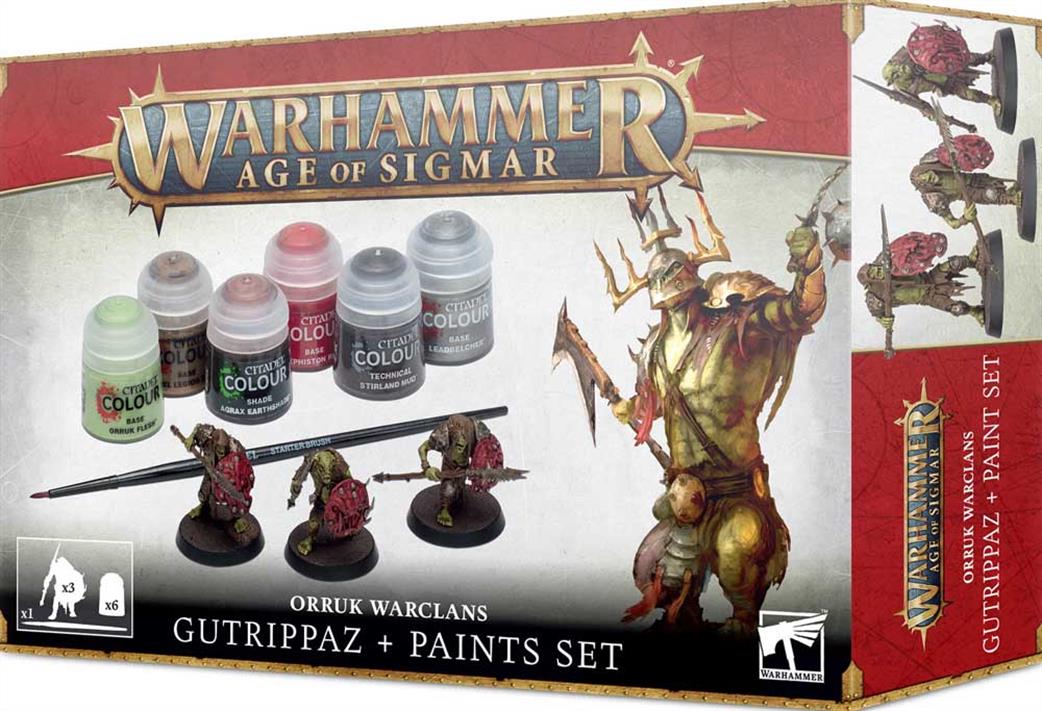 Games Workshop  60-09 Age of Sigmar Orruk Warclans Gutrippaz + Paint Set
