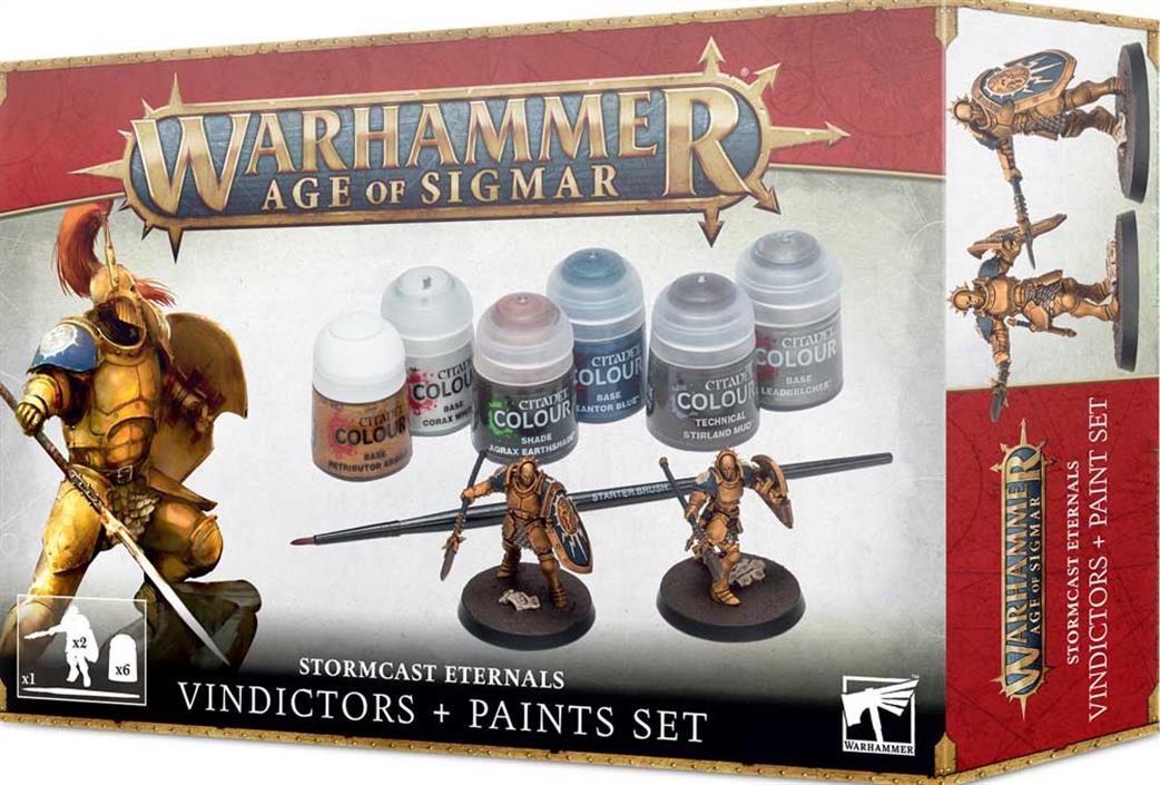 Games Workshop  60-10 Age of Sigmar Stormcast Eternals Vindictors + Paint Set