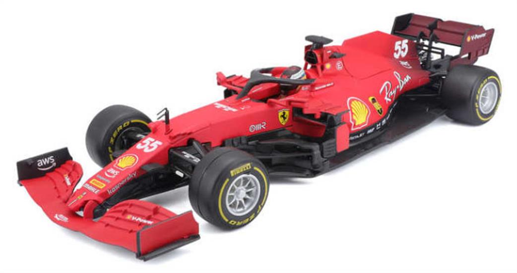 Burago 1/18 B18-16809S F1 2021 Ferrari Sf21 Sainz Model