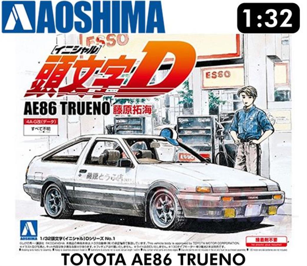 Aoshima 00896 Initial-D AE86 Trueno Takumi Fujiwara Car Kit 1/32