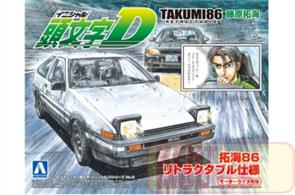 Aoshima 00900 1/32nd Initial-D Takumi 86 Retractable Toyota Car Kit