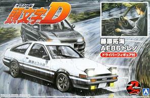 Aoshima 05954 1/24th Initial-D AE86 Trueno Car Kit with figure