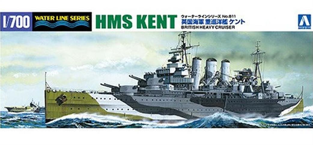 Aoshima 1/700 05673 HMS Kent County Class Heavy Cruiser Kit