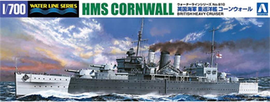 Aoshima 1/700 05674 HMS Cornwall RN WW2 County Class Heavy Cruiser Kit