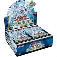 Stardust Dragon takes flight once more in Dawn of Majesty! This Summer's 100-card core booster set transforms Yusei's signature Synchro Monster, hosts a gathering of Gizmeks, introduces a new Insect World Premiere theme, and more!Booster Box Shown for illustration only