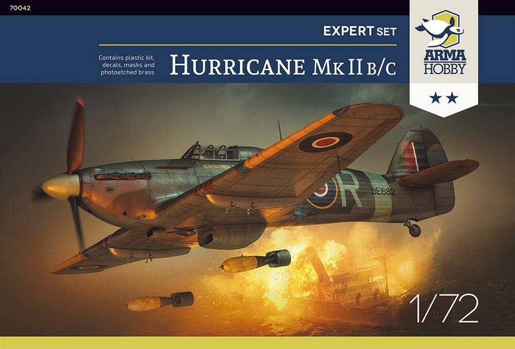 Arma Hobby 70042 Hurricane Mk11B/C  RAF WW2 Expert Version Quality Plastic Kit 1/72