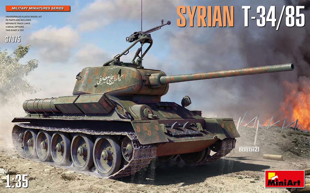 MiniArt 1/35 37075 T-34/85 Tank Syrian Army Plastic Kit