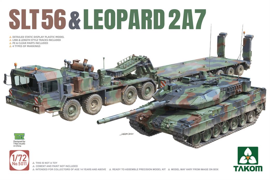 Takom 1/72 5011 SLT56 Transporter & Leopard 2A7 Tank Kit